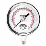 Winters Gauge,4" Dial Size,MNPT Connection PFP645WBW