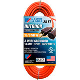 U.S. Wire 60025 25 Ft. Three Conductor Orange Extension Cord 16/3 Ga. SJTW-A 300