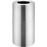 Global Industrial Aluminum Round Open Top Trash Can 20 Gallon Satin Clear