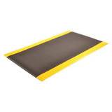 Notrax Antifatigue Mat,Black,YllwBrdr,2ft.x4ft. 410S0324BY