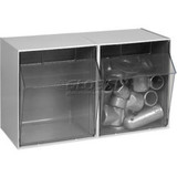 Quantum Tip Out Storage Bin QTB302 - 2 Compartments Gray