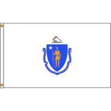 Nylglo Massachusetts Flag,5x8 Ft,Nylon 142480