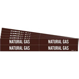 Brady Pipe Marker,White,Natural Gas,PK5 7395-4-PK