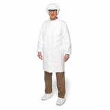 Dupont Cleanroom Frock,White,Snaps,3XL,PK30 IC263SWH3X00300B