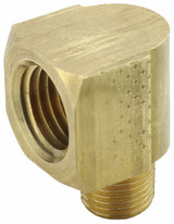 Parker 90 Extruded Street Elbow, Brass, 1/4 in  2202P-4-4