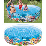 Intex 18 In. D. x 8 Ft. Dia. Polyethylene Deep Blue Sea Snapset Pool 58472EP