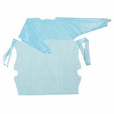 Polyco Isolation Gown,L,Blue,Polyethylene,PK15 11500