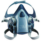 3m Half Mask Respirator,Silicone,Blue, Gray 7501