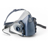 3m Half Mask Respirator,Silicone,Blue, Gray 7501