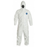 Dupont Hooded Coverall,Elastic,White,M TY127SWHMD0025VP