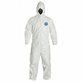 Dupont Hooded Coveralls,2XL,Wht,Tyvek 400,PK25 TY127SWH2X002500