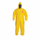 Dupont Hooded Coveralls,XL,Ylw,Tychem 2000,PK12 QC127SYLXL001200