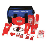 Zing Portable Lockout Kit,Filled,Red/Blue/Blk 7683