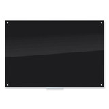 U Brands Black Glass Dry Erase Board, 70 x 47, Black Surface 173U00-01