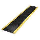 Notrax Antifatigue Runner,Black,YllwBrdr,2x20ft 479C0024YB