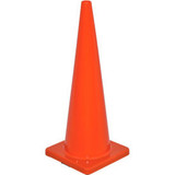 Global Industrial 36"" Traffic Cone Non-Reflective Solid Orange Base 10 lbs