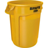 Rubbermaid Brute 2632 Trash Container w/Venting Channels 32 Gallon - Yellow