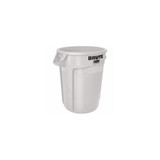 Rubbermaid Brute 2632 Trash Container w/Venting Channels 32 Gallon - White