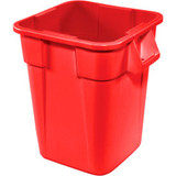 28 Gallon Square Rubbermaid Brute Waste Receptacles - Red 3526