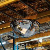 Global Industrial Full Dome Acrylic Mirror W/Steel Back Indoor 18"" Dia. 360 deg