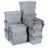 Quantum Storage Systems Attached Lid Container,Gray,Solid,HDPE QDC2012-7
