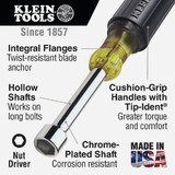 Klein Standard 7/16 In. Nut Driver with 3 In. Hollow Shank