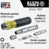 Klein Standard 7-in-1 Multi-Nut Driver with 4 In. Hollow Shank 32807MAG 323273