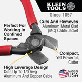 Klein 6.6 In. 1-0 AWG Aluminum & 1-0 AWG Copper Compact Cable Cutter 63215 312374