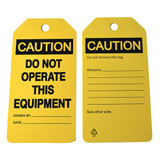 Sim Supply Caution Tag,5 3/4in H,3in W,Polyprop,PK6  6CDA1