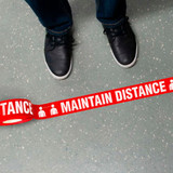 Maintain Distance Message Floor Tape 2.25'' X 54'