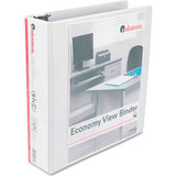 Universal Round Ring Economy Vinyl View Binder 2"" Capacity White