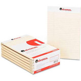 Universal Colored Perforated Note Pads Wide Rule 5 x 8 Ivory 50-Sheet Dozen