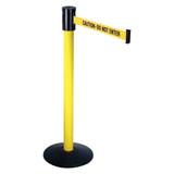 Retracta-Belt Barrier Post with Belt,40 In. H,Sloped 321YA-CAU