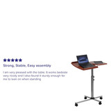 Flash Furniture Adj.-H Computer Stand,29 1-4 in W,Red NAN-JN-2762-GG