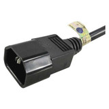 Manufacturer Varies Pwr Cord,IEC C14,SJT,15 ft.,Blk,10A,18/3 5XFT3ID