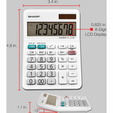 Sharp Desktop Calculator,3.38" W,1" H EL-310WB