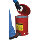Justrite Oily Waste Can,6 Gal.,Steel,Yellow 09101