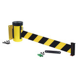 Retracta-Belt Wall Barrier, 10ft Black/Yellow Belt  WM700YW-BYD-RE