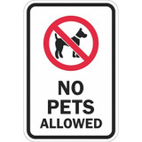 Lyle Reflective No Pets Sign,18x12in,Aluminum T1-1102-EG_12x18