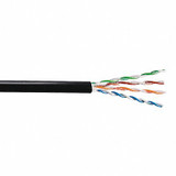 Genspeed Data Cable,Cat 5e,24 AWG,1000ft,Black 5131683E