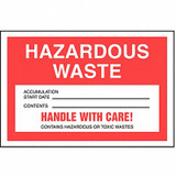 Accuform DOT Handling Label,Waste,6" Label W,PK25 MHZW15EVP