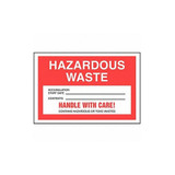 Accuform DOT Handling Label,Waste,6" W,PK100 MHZW15EVC