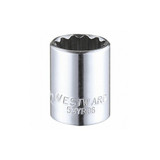 Westward Socket, Steel, Chrome, 1/2 in 53YR06