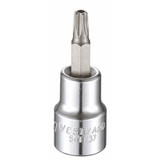 Westward Socket Bit, Steel, 3/8 in, TpSz T27 54TN37