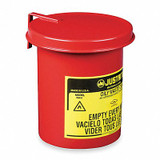Justrite Countertop Oily Waste Can,1/2 Gal.,Steel 09410
