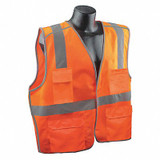 Condor High Visibility Vest,Orange/Red,2XL/3XL  53YN07