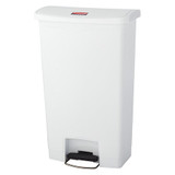 Rubbermaid Commercial Trash Can,Rectangular,18 gal.,White 1883559