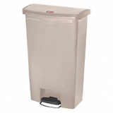 Rubbermaid Commercial Trash Can,Rectangular,18 gal.,Beige 1883460