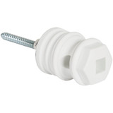 Dare Screw-On White Polyethylene Hex Head Electric Fence Insulator 3999 HD