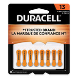 Duracell® Hearing Aid Battery, #13, 8/pack DA13B8